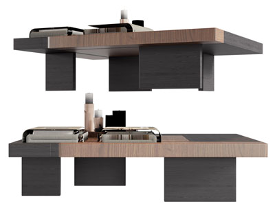 现代长方形茶几3d模型 现代长方形茶几