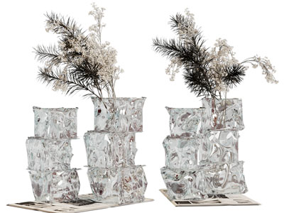 现代玻璃花瓶花卉