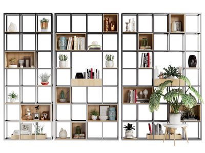 现代开放式装饰柜3d模型 现代开放式装饰柜