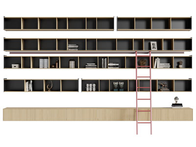 现代壁挂式书柜 装饰柜3d模型 现代壁挂式书柜 装饰柜