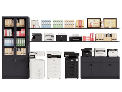 现代办公文件收纳柜 打印机3d模型 现代办公文件收纳柜 打印机