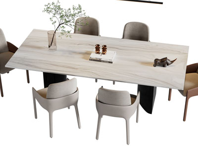 现代长方形餐桌椅组合