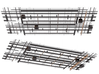 工业风loft管道 轨道射灯 天花吊顶