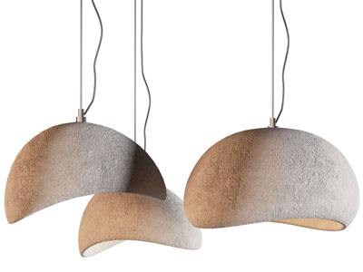 侘寂风水泥质感灯罩的吊灯