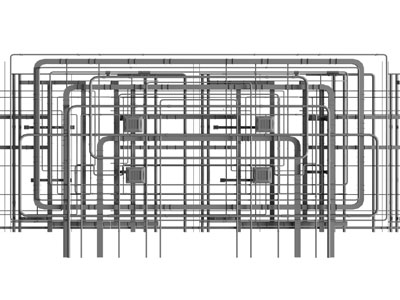 工业风loft管道天花吊顶3d模型 工业风loft管道天花吊顶