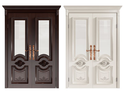 美式实木双开门 大门3d模型 美式实木双开门 大门