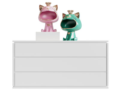 现代戴皇冠的猫咪收纳罐 摆件组合