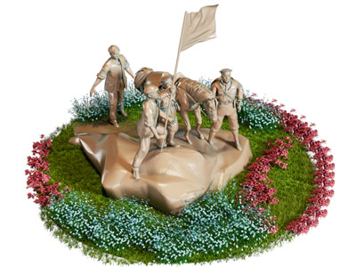 现代红军雕塑雕刻 摆件组合3d模型 现代红军雕塑雕刻 摆件组合