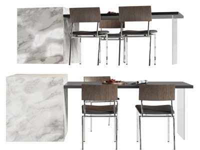 现代吧台餐桌椅组合