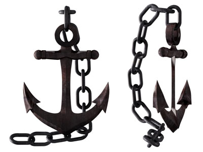 工业风loft船舵 锁链墙饰挂件