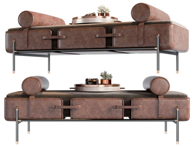 工业风loft皮质沙发凳子