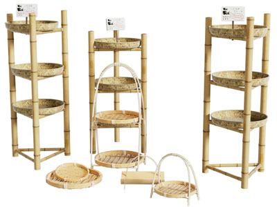 现代竹编置物架 装饰架3d模型 现代竹编置物架 装饰架
