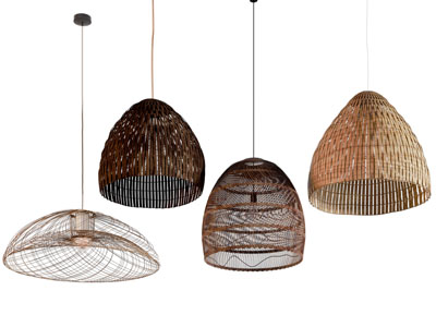 侘寂风竹编灯罩吊灯