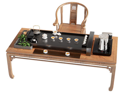 新中式实木茶桌椅组合