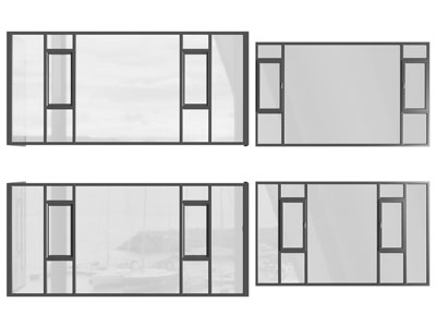 现代玻璃平开窗户 飘窗