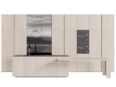 现代整体橱柜 厨房中岛台