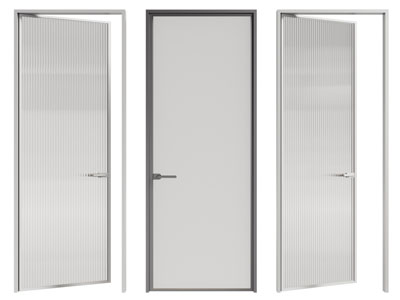 现代玻璃平开门3d模型 现代玻璃平开门