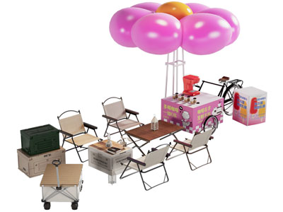 现代营地户外休闲桌椅组合 美陈