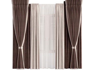 现代布艺窗帘窗纱