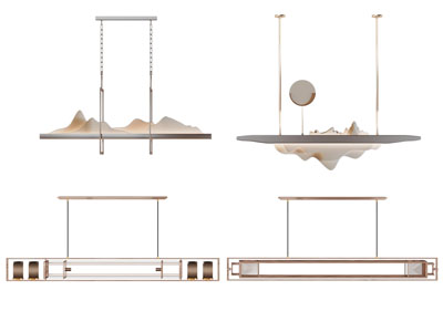 新中式山脉造型的吊灯