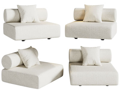 现代奶油风单人沙发