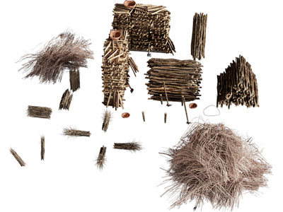 现代草垛 木材 木材堆 木棒