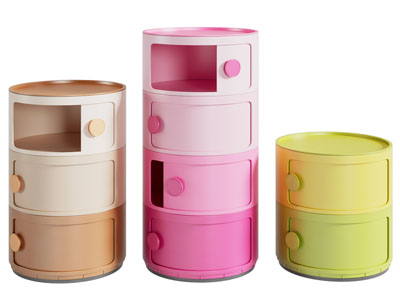 现代圆形装饰柜 床头柜3d模型 现代圆形装饰柜 床头柜