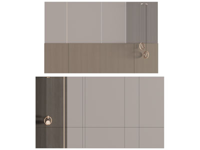 新中式背景墙3d模型 新中式背景墙