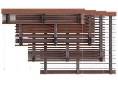 现代实木百叶窗帘