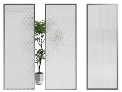 现代花纹玻璃隔断3d模型 现代花纹玻璃隔断