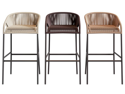 现代藤编吧椅