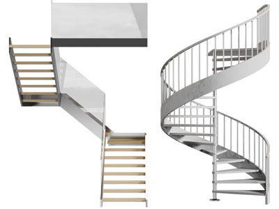 现代旋转楼梯3d模型 现代旋转楼梯