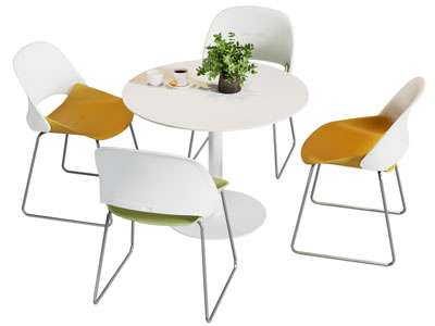 现代休闲圆形餐桌椅组合