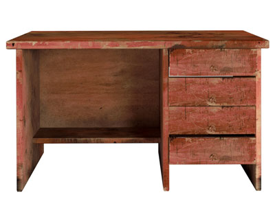 现代破旧实木书桌 办公桌3d模型 现代破旧实木书桌 办公桌