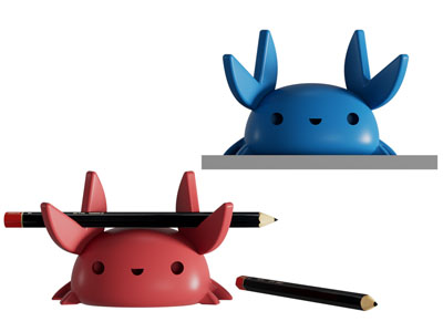 现代卡通螃蟹笔架 摆件组合