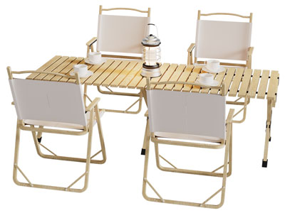 现代户外可折叠餐桌椅组合