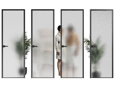 现代玻璃平开门