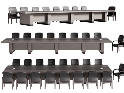 现代长方形餐桌椅组合