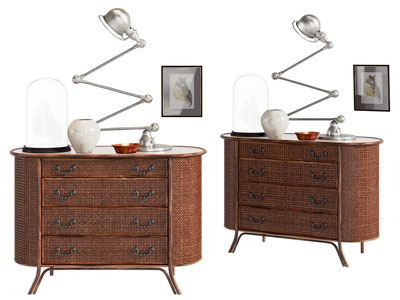 简欧中古风装饰柜 斗柜 床头灯3d模型 简欧中古风装饰柜 斗柜 床头灯