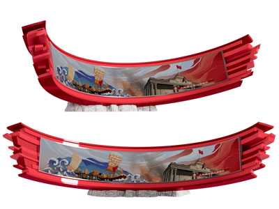 新中式党建城市雕塑小品3d模型 新中式党建城市雕塑小品