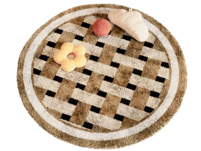 现代圆形方格图案的地毯