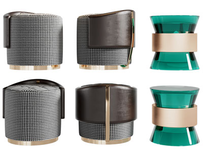 新中式圆形沙发凳子 坐墩 换鞋凳