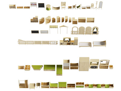 现代实木书柜 装饰柜 床3d模型 现代实木书柜 装饰柜 床