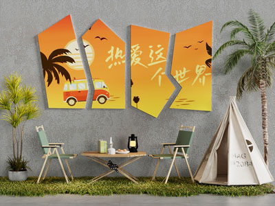 现代营地休闲餐桌椅组合