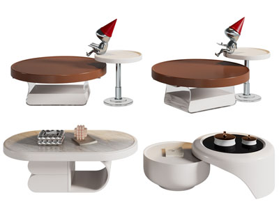 现代圆形 椭圆形茶几3d模型 现代圆形 椭圆形茶几