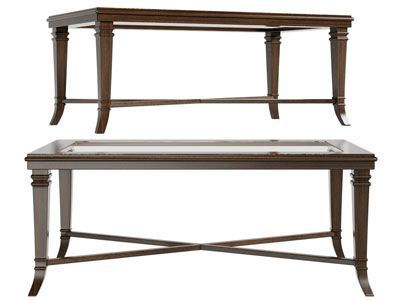 美式长方形茶几3d模型 美式长方形茶几