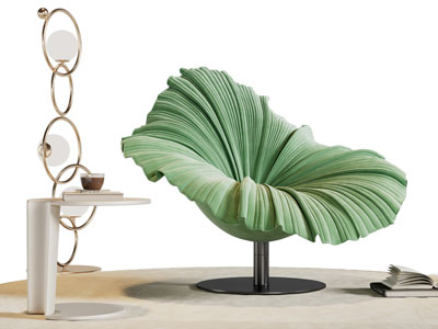 现代花朵造型的休闲椅子 边几