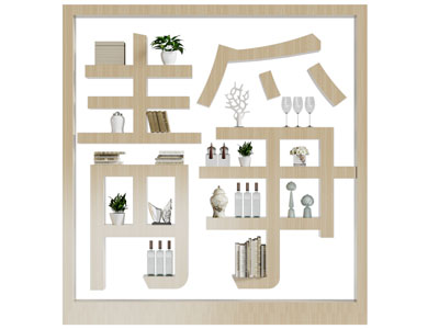 新中式汉字装饰架