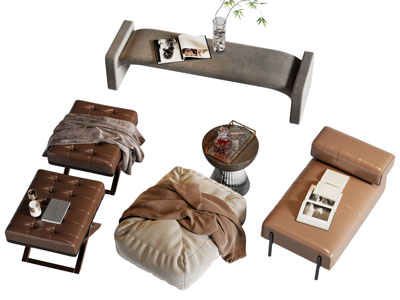 现代长方形 方形沙发凳子