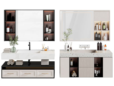 现代洗手台 镜柜 浴室柜